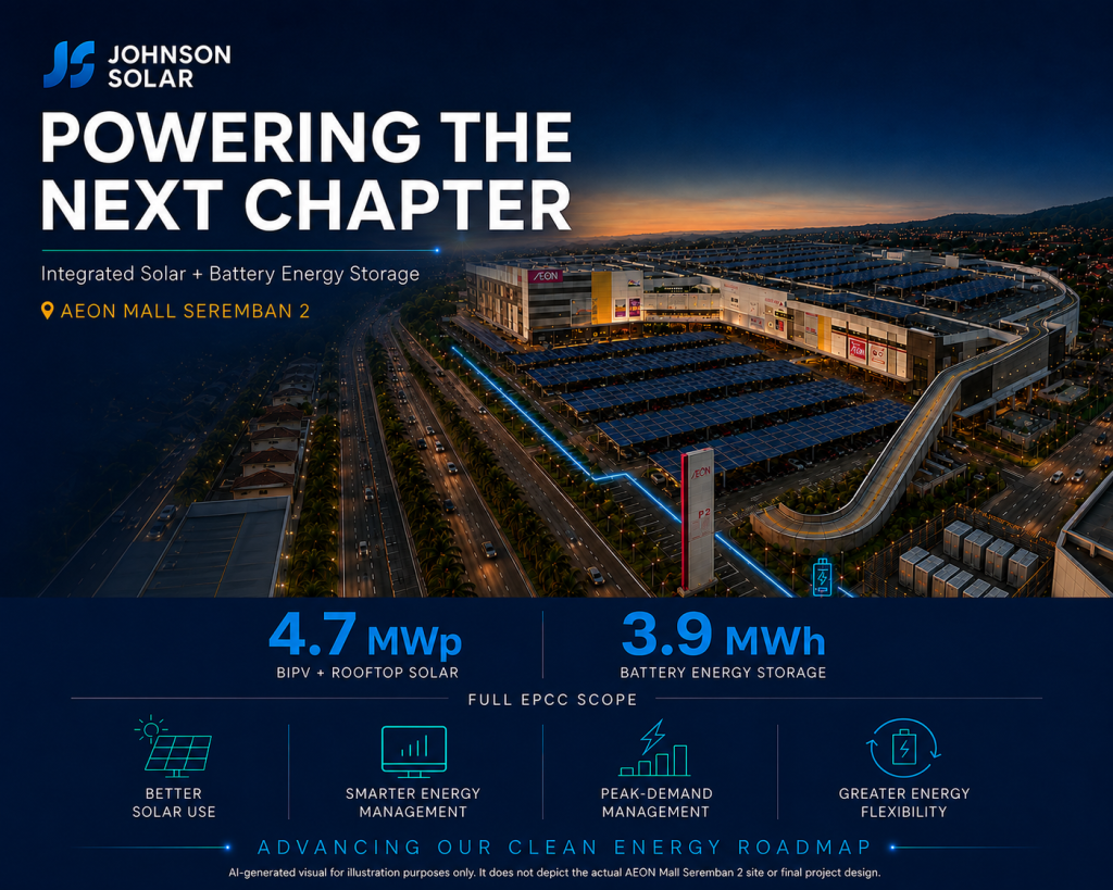 JS Solar Holding Berhad Secures RM18.05 Million Solar and BESS EPCC Contract for AEON Mall Seremban 2